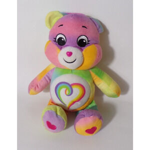 Care Bears Togetherness Bear Rainbow Heart Plush Bear 2021 12" EUC